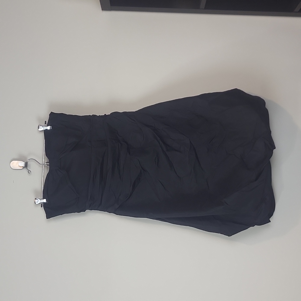 KAY UNGER Vintage Black Silk Strapless Bow Detail Bubble Hem Cocktail Dress